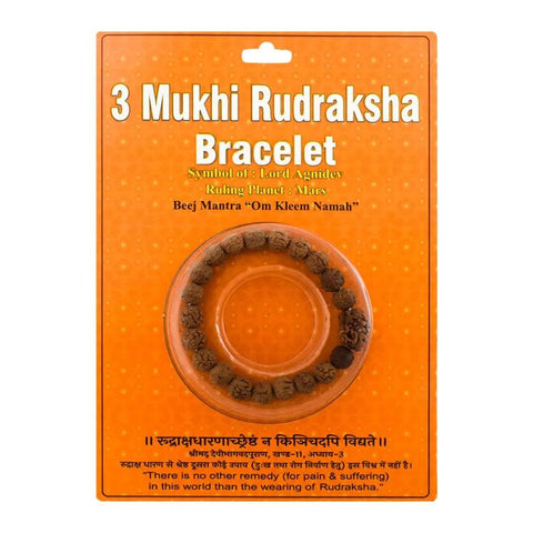 Packaged - Three Mukhi Bracelet Rudra Kailash